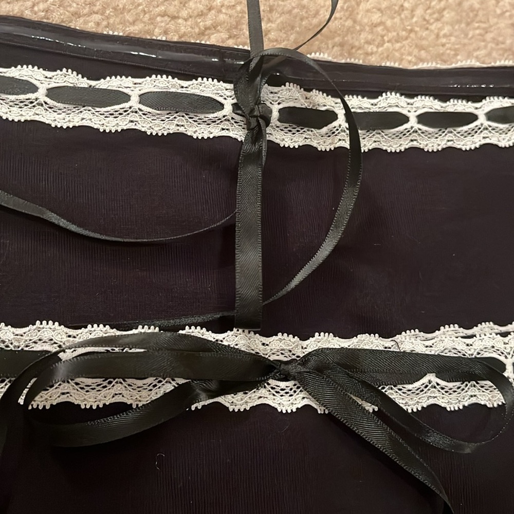 Madden Girl Black Off-the-Shoulder Crop Top with White Trim - Picture 11 of 13
